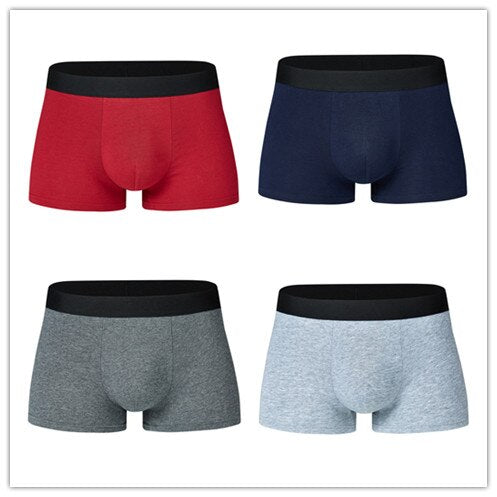 4 pcs/lot Large Loose men underwear Male Panties Cotton UnderPants Men Boxers   Big Yards Men's Panties Plus Size 4XL 5XL 6XL