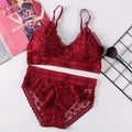 Women Lace Bra Sets Seamless Underwear Backless Vest Sexy Panties Padded Bralette Lingerie Ultrathin Briefs Female Intimates #F