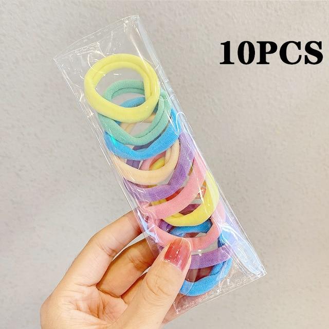 50/100PCS/Set Women Girls 4CM Colorful Nylon Elastic Hair Bands Ponytail Holder Rubber Bands Scrunchie Headband Hair Accessories