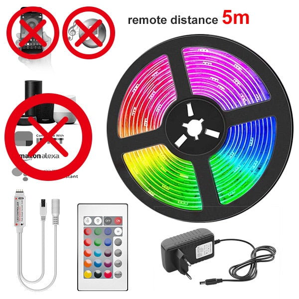 NEW WIFI LED Strip Light RGB 5050/2835 Flexible Ribbon Fita RGB Led Lights Tape Diode 20M-5M DC 12V and WIFI Controller