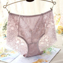 Ladies Sexy Mesh Panties High-waist Seamless Lace Underwear Briefs Transparent Silk Women Cotton Health Knickers Lingerie XXXL