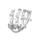 Letdiffery Personlizd Double Name Rings Stainless Steel Adjustable Women Wedding Rings Unique Engagement Gifts