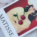 AOMU 2020 New Japan Korean Cherry Fruit Shaped Drop Earrings For Women Sweet Girls Cute Brincos Line Pendientes Jewelry Gifts