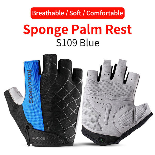 ROCKBROS Cycling Bike Half Short Finger Gloves Shockproof Breathable MTB Road Bicycle Gloves Men Women Sports Cycling Equipment