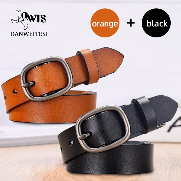 【DWTS】Women's Belt Fashion Women Female Belt Genuine  Leather Belts For Women Female Belt Pin Buckles Fancy Vintage for Jeans