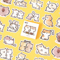 Cute cat Label Kawaii Diary Handmade Adhesive Paper Flake Japan Vintage box mini Sticker Scrapbooking  Stationery