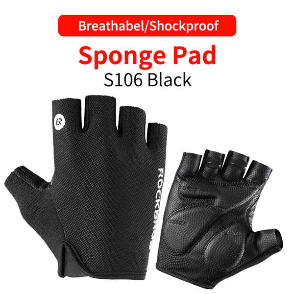 ROCKBROS Cycling Bike Gloves Half Finger Shockproof Breathable MTB Mountain Bicycle Sports Gloves Men Women Cycling Equipment