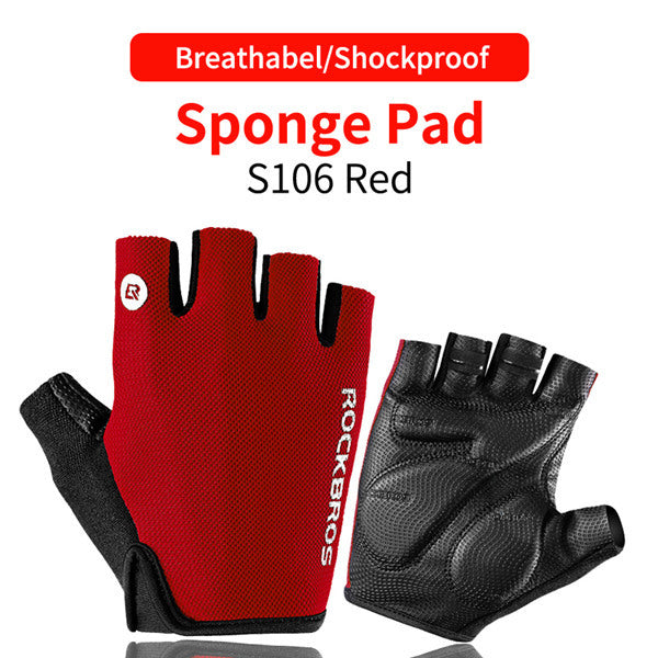 ROCKBROS Cycling Bike Gloves Half Finger Shockproof Breathable MTB Mountain Bicycle Sports Gloves Men Women Cycling Equipment