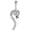 14G 316L surgical steel bar Nickel-free Retail Snake belly button ring fashion lizard lady body piercing navel belly jewelry