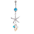 14G 316L surgical steel bar Nickel-free Retail Snake belly button ring fashion lizard lady body piercing navel belly jewelry