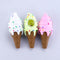 Silicone Smoking Pipe Smoke Pipe Pink Funny Ice Cream Pipe with Clean Cover and Decorative Bowl Interior