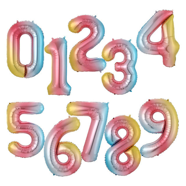 Giant Size 40&42 Inch Blue/Pink Big Number Foil Balloons 0-9 Birthday Wedding Engagement Party Decor Globos Kids Ball Supplies