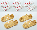 5Pais/Lot Women Socks Short Cotton Aesthetic Novelty Dot Sweet Boat Socks Chaussette Femme Skarpety Kobieta Ankle Sock Woman