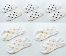5Pais/Lot Women Socks Short Cotton Aesthetic Novelty Dot Sweet Boat Socks Chaussette Femme Skarpety Kobieta Ankle Sock Woman