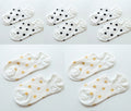 5Pais/Lot Women Socks Short Cotton Aesthetic Novelty Dot Sweet Boat Socks Chaussette Femme Skarpety Kobieta Ankle Sock Woman