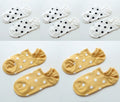 5Pais/Lot Women Socks Short Cotton Aesthetic Novelty Dot Sweet Boat Socks Chaussette Femme Skarpety Kobieta Ankle Sock Woman