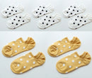 5Pais/Lot Women Socks Short Cotton Aesthetic Novelty Dot Sweet Boat Socks Chaussette Femme Skarpety Kobieta Ankle Sock Woman