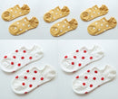 5Pais/Lot Women Socks Short Cotton Aesthetic Novelty Dot Sweet Boat Socks Chaussette Femme Skarpety Kobieta Ankle Sock Woman
