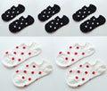 5Pais/Lot Women Socks Short Cotton Aesthetic Novelty Dot Sweet Boat Socks Chaussette Femme Skarpety Kobieta Ankle Sock Woman