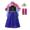 MUABABY Anna Elsa Dress Up Fancy Clothes for Girl Floral Birthday Party Gown Children Kids Snowflake Halloween Princess Costume