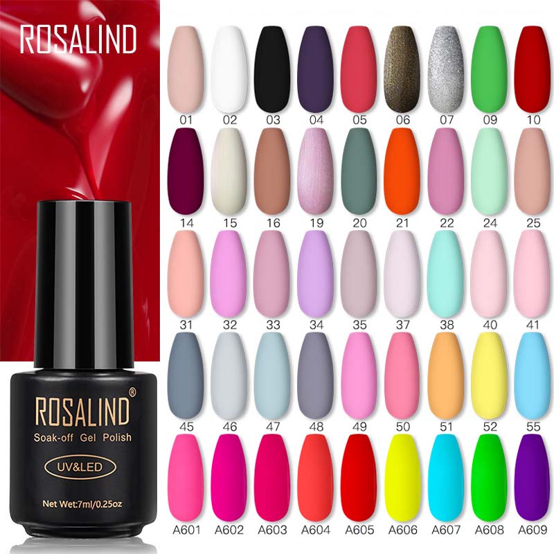 ROSALIND Nail Gel Polish Lamp Gel Polish For Nails Art Manicure With Matt Base Top Coat For Semi Permanant Varnishes Gellak