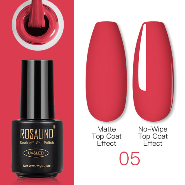ROSALIND Nail Gel Polish Lamp Gel Polish For Nails Art Manicure With Matt Base Top Coat For Semi Permanant Varnishes Gellak