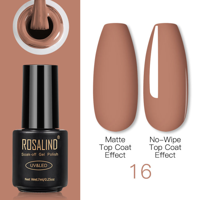 ROSALIND Nail Gel Polish Lamp Gel Polish For Nails Art Manicure With Matt Base Top Coat For Semi Permanant Varnishes Gellak