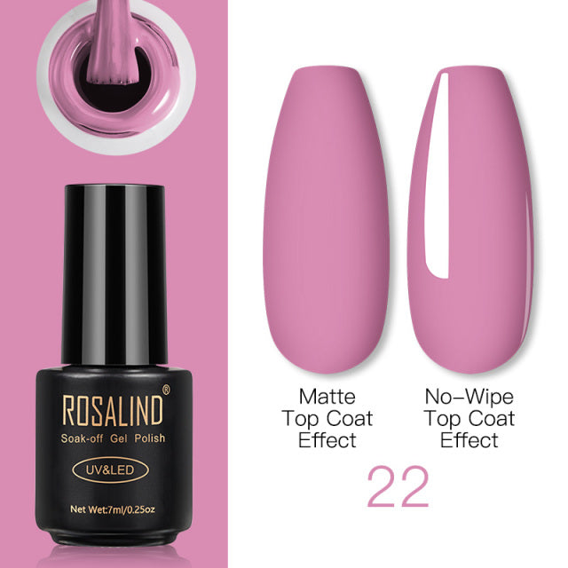 ROSALIND Nail Gel Polish Lamp Gel Polish For Nails Art Manicure With Matt Base Top Coat For Semi Permanant Varnishes Gellak