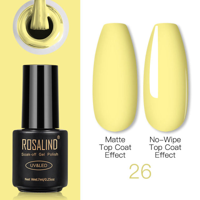 ROSALIND Nail Gel Polish Lamp Gel Polish For Nails Art Manicure With Matt Base Top Coat For Semi Permanant Varnishes Gellak