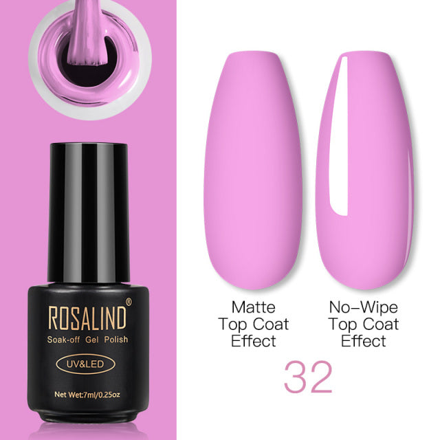 ROSALIND Nail Gel Polish Lamp Gel Polish For Nails Art Manicure With Matt Base Top Coat For Semi Permanant Varnishes Gellak