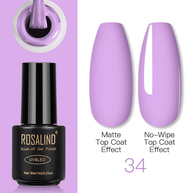 ROSALIND Nail Gel Polish Lamp Gel Polish For Nails Art Manicure With Matt Base Top Coat For Semi Permanant Varnishes Gellak