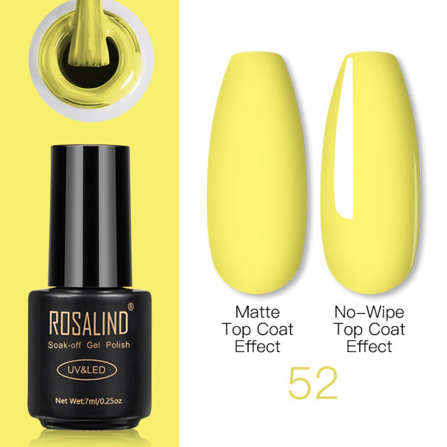 ROSALIND Nail Gel Polish Lamp Gel Polish For Nails Art Manicure With Matt Base Top Coat For Semi Permanant Varnishes Gellak
