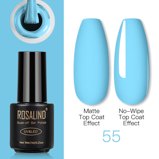 ROSALIND Nail Gel Polish Lamp Gel Polish For Nails Art Manicure With Matt Base Top Coat For Semi Permanant Varnishes Gellak