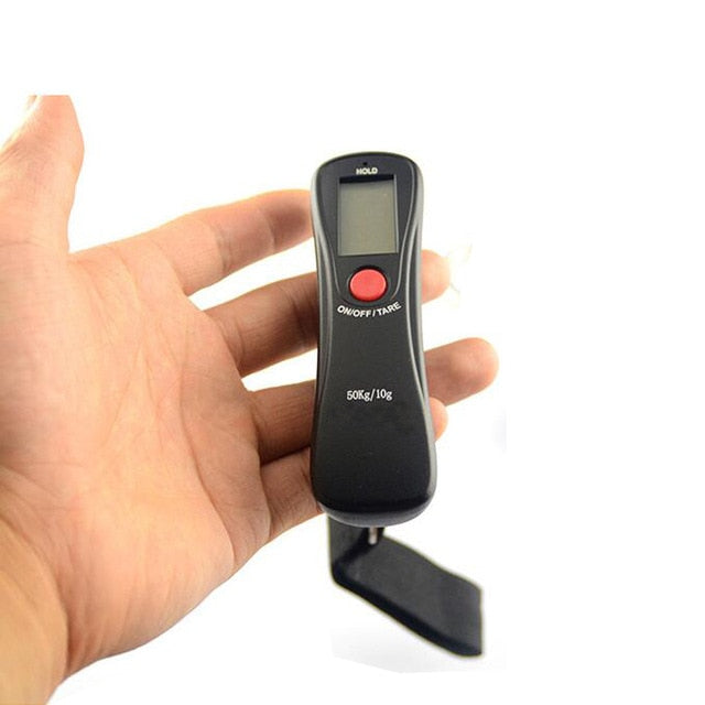 Portable 50Kg 10g Hanging Scale  Digital Scale BackLight Electronic  Fishing Weights Pocket Scale Luggage Scales Black