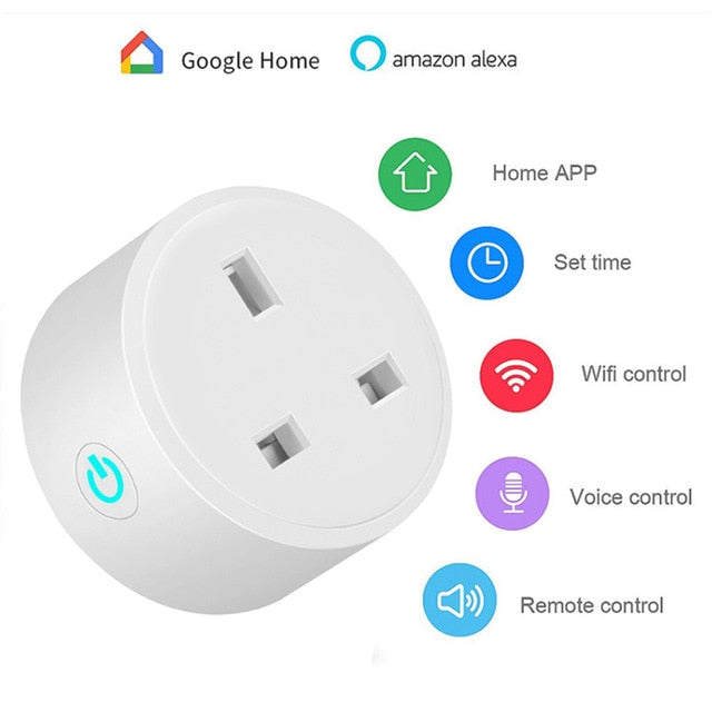 WiFi Smart Wireless Plug EU US UK Adaptor Remote Voice Control Power Energy Monitor Outlet Timer Socket for Alexa Google Home