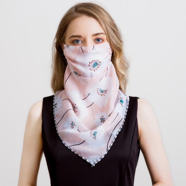 2020 new Bandana Chiffon scarf Women Brand Summer Wraps Floral fashion Neck Scarves