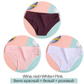 FINETOO Women's Cotton Panties 3Pcs Soft Striped Women Underpants Solid Girls Briefs Sexy Female Lingerie M-XL Comfort Underwear