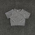 Yoga Shirts Short Sleeve Solid Color Vital Seamless Women Fitness Crop Top Workout Tops Gym Clothes Sportswear Running T-shirts
