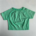Women's Seamless Short Sleeve Crop Top Yoga Shirts Slim Fit Running Fitness T-shirts Workout Tops For Women Gym Sport Cycling