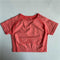 Women's Seamless Short Sleeve Crop Top Yoga Shirts Slim Fit Running Fitness T-shirts Workout Tops For Women Gym Sport Cycling