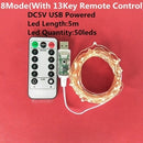 Led String Light 5/10M/20M 50/100/200LED USB 8Mode Remote Control Lights Fairy garlands  Wedding Christmas Holiday Decor lamps