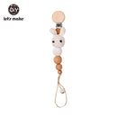 Let's Make 1pc Baby Pacifier Dummy Luxury Nipple Chain Soother Feeder Pacifier Silicone Crochet Beads Panda Rabbit Food Grade