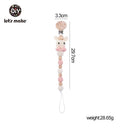 Let's Make 1pc Baby Pacifier Dummy Luxury Nipple Chain Soother Feeder Pacifier Silicone Crochet Beads Panda Rabbit Food Grade