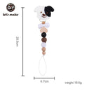 Let's Make 1pc Baby Pacifier Dummy Luxury Nipple Chain Soother Feeder Pacifier Silicone Crochet Beads Panda Rabbit Food Grade