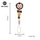 Let's Make 1pc Baby Pacifier Dummy Luxury Nipple Chain Soother Feeder Pacifier Silicone Crochet Beads Panda Rabbit Food Grade