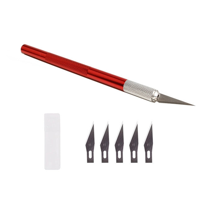 Non-Slip Metal Scalpel Knife Tools Kit Cutter Engraving Craft knives + 40pcs Blades Mobile Phone PCB DIY Repair Hand Tools