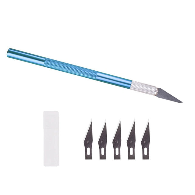 Non-Slip Metal Scalpel Knife Tools Kit Cutter Engraving Craft knives + 40pcs Blades Mobile Phone PCB DIY Repair Hand Tools