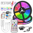 NEW WIFI LED Strip Light RGB 5050/2835 Flexible Ribbon Fita RGB Led Lights Tape Diode 20M-5M DC 12V and WIFI Controller