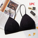 DeRuiLaDy Seamless Soft Bras for Women Underwear Thin Strap Wireless Push Up Bra Backless Comfort Bralette Top Sexy Lingerie