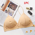 DeRuiLaDy Seamless Soft Bras for Women Underwear Thin Strap Wireless Push Up Bra Backless Comfort Bralette Top Sexy Lingerie
